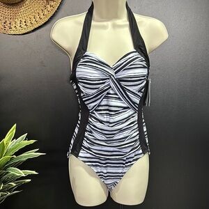 Dolphin Aquashape Tummy control UV protection,draped,sweetheart neck,Seabreeze